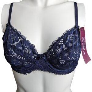Adored by Adore Me Chelsey Floral Lace Unlined Underwire Bra 34C New With‎ Tags